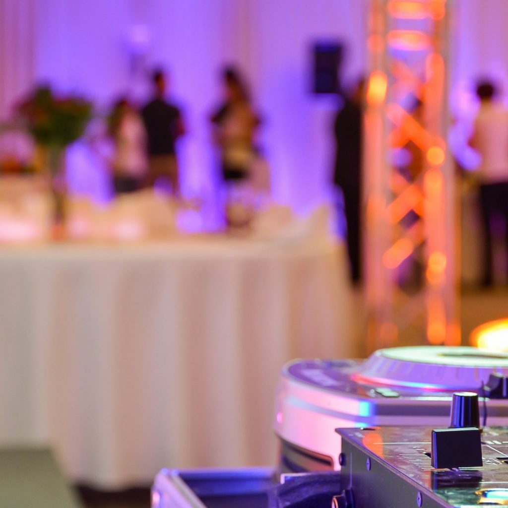 mixing board at wedding